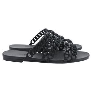 Hermès Chaine d'Ancre Rivage Sandals in Black Rubber